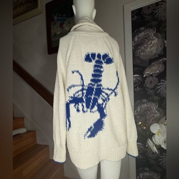 Anthropologie Maeve Lobster Cardigan Sweater - Picture 6 of 11